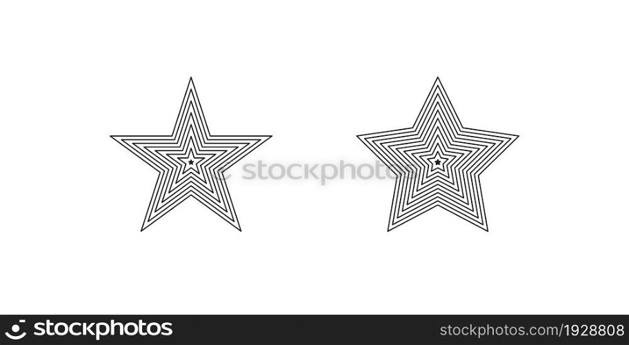 Star, line icon set. Web button design symbol. Shape star in vector flat style.
