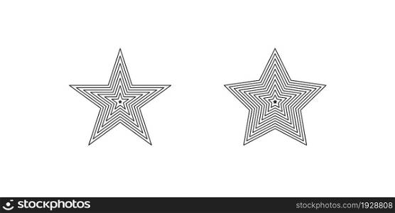 Star, line icon set. Web button design symbol. Shape star in vector flat style.