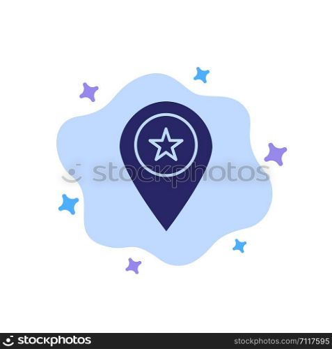 Star, Location, Map, Marker, Pin Blue Icon on Abstract Cloud Background