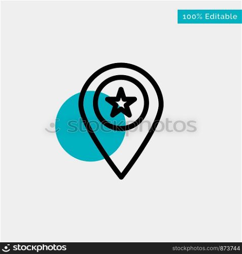Star, Location, Map, Marker, Pin turquoise highlight circle point Vector icon
