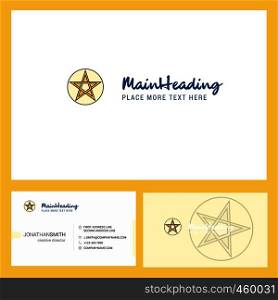 Star Logo design with Tagline & Front and Back Busienss Card Template. Vector Creative Design