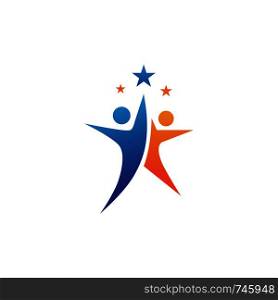 Star logo people success Template vector illustration design