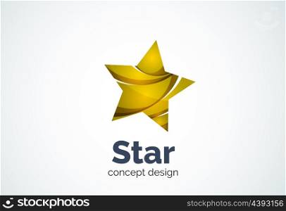 Star logo template, rating or best choice concept. Modern minimal design logotype created with geometric shapes - circles, overlapping elements