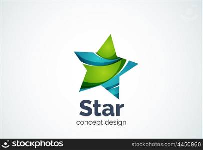 Star logo template, rating or best choice concept. Modern minimal design logotype created with geometric shapes - circles, overlapping elements