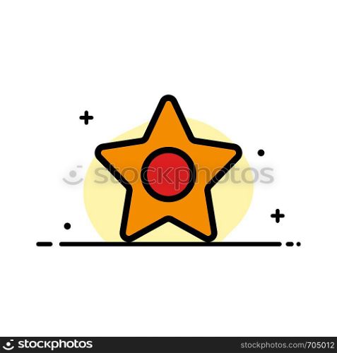 Star, Media, Studio Business Flat Line Filled Icon Vector Banner Template