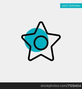 Star, Media, Studio turquoise highlight circle point Vector icon