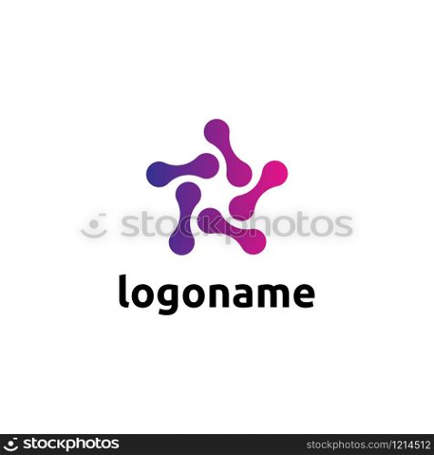 Star molecule logo design concept