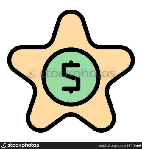 Star money quiz icon outline vector. Game exam. Poster speech color flat. Star money quiz icon vector flat