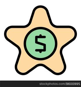 Star money quiz icon outline vector. Game exam. Poster speech color flat. Star money quiz icon vector flat