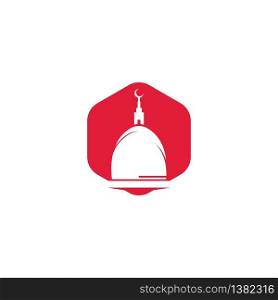 Star Mosque tower logo design. Islamic Logo designs concept.