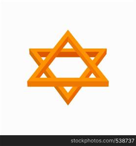 Star of David icon in cartoon style on a white background. Star of David icon, cartoon style