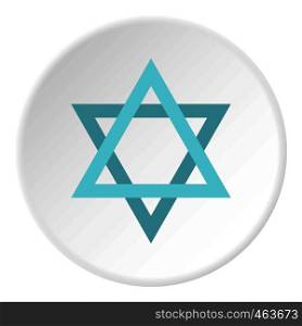 Star of David icon in flat circle isolated vector illustration for web. Star of David icon circle