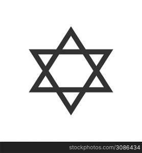 Star of David icon. Judaism religious illustration symbol. Sign hexaham vector neumorphism.