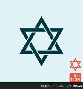 Star of David icon. Star of David symbol. Judaism religion icon isolated, minimal design. Vector illustration
