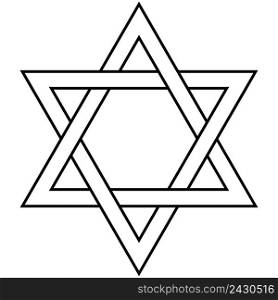 Star of David Icon Vector Illustration Symbol Israel Judaism hexagram two overlapping triangle