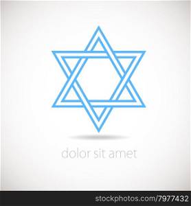 Star of David logo concept. Vector illustration, Israel.