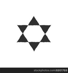 Star of david shape icon in black flat outline design. Israel Independence Day holiday concept.