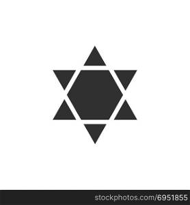 Star of david shape icon in black flat outline design. Israel Independence Day holiday concept.