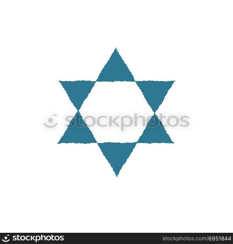 Star of david shape icon in flat design. Israel Independence Day holiday concept.