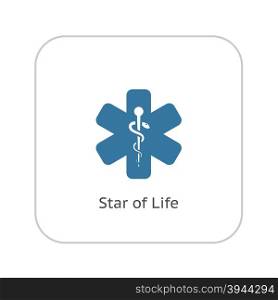 Star of Life Icon. Flat Design.. Star of Life Icon. Flat Design. Isolated.