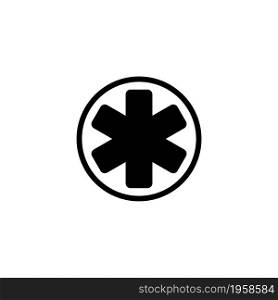 Star of Life, Medical Emergency Clinic. Flat Vector Icon illustration. Simple black symbol on white background. Star of Life, Medical Emergency sign design template for web and mobile UI element. Star of Life, Medical Emergency Clinic. Flat Vector Icon illustration. Simple black symbol on white background. Star of Life, Medical Emergency sign design template for web and mobile UI element.