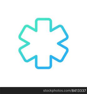 Star of life pixel perfect gradient linear ui icon. Ambulance symbol. Emblem of medical services. Line color user interface symbol. Modern style pictogram. Vector isolated outline illustration. Star of life pixel perfect gradient linear ui icon