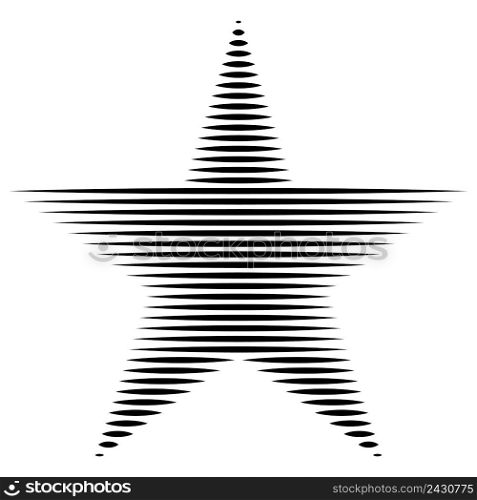 star of the horizontal lines stripes, a symbol of freedom USA, vector star logo pentagonal icon, effect reflector