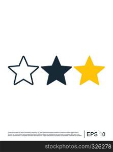 Star or favorite flat icon for apps and websites