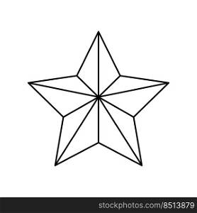 Star outline vector decaration symbol illustration icon. Abstract shape design isolated white line thin element sign.