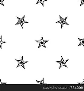 Star pattern repeat seamless in black color for any design. Vector geometric illustration. Star pattern seamless black