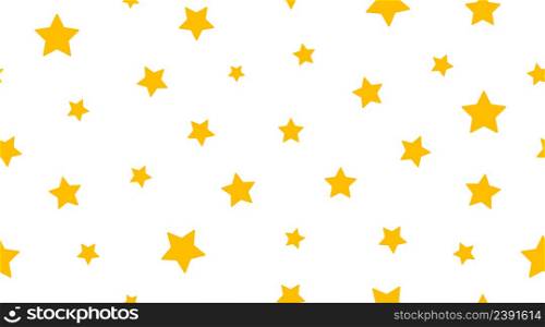 Star pattern. Stars seamless pattern. Yellow stars on white background. Star texture for print. Gold abstract baby wallpaper. Modern vector illustration. Vector.