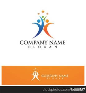 Star people logo design. Star community vector logo. star community human vector logo.