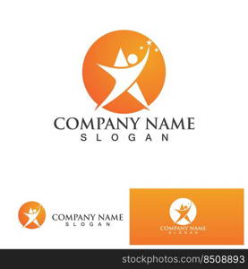 Star people logo design. Star community vector logo. star community human vector logo.