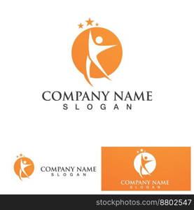 Star people logo design. Star community vector logo. star community human vector logo.