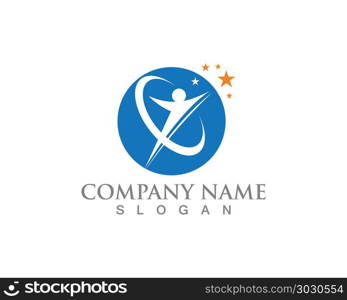 Star people Logo Success Template vector icon illustration desig. Star Logo Template vector icons illustration design