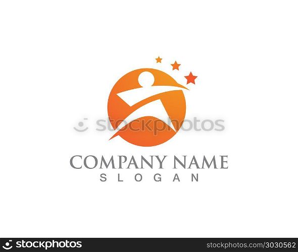 Star people Logo Success Template vector icon illustration desig. Star Logo Template vector icons illustration design