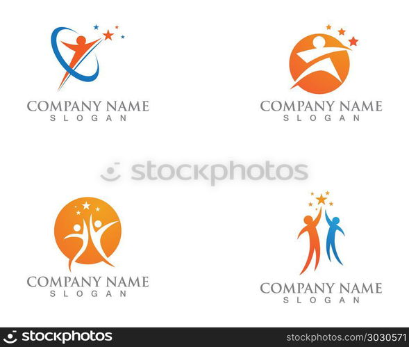 Star people Logo Success Template vector icon illustration desig. Star Logo Template vector icons illustration design