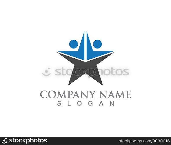 Star people Logo Success Template vector icon illustration desig. Star Logo Template vector icons illustration design