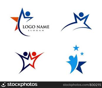 Star people Logo Template vector icon illustration design