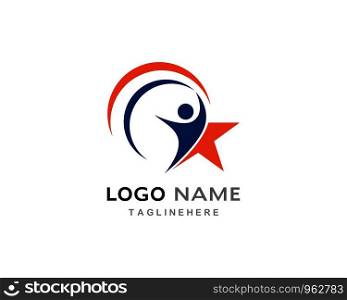 Star people logo vector icon template