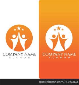 Star people success logo and symbol icon Template element