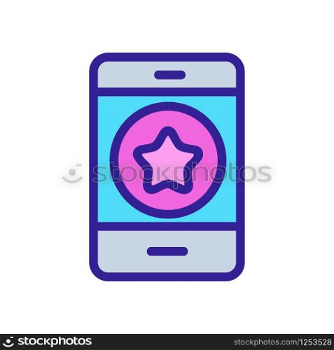 Star phone icon vector. Thin line sign. Isolated contour symbol illustration. Star phone icon vector. Isolated contour symbol illustration