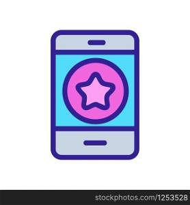 Star phone icon vector. Thin line sign. Isolated contour symbol illustration. Star phone icon vector. Isolated contour symbol illustration