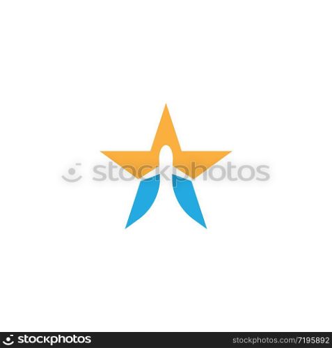 Star plane logo templat vector icon design