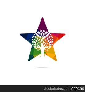 Star plant logo design. Abstract organic element vector design. Ecology Happy life Logotype concept icon.