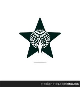 Star plant logo design. Abstract organic element vector design. Ecology Happy life Logotype concept icon.
