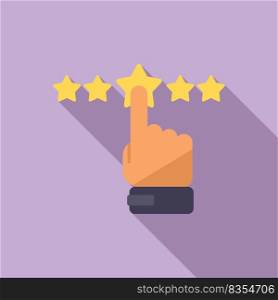 Star point review icon flat vector. Customer trust. Promise rate. Star point review icon flat vector. Customer trust