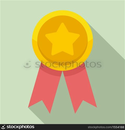 Star premium emblem icon. Flat illustration of star premium emblem vector icon for web design. Star premium emblem icon, flat style