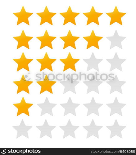 Star Rating. Evaluation System and Positive Review Sign. Vector Illustration EPS10. Star Rating. Evaluation System and Positive Review Sign. Vector Illustration