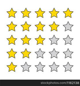 Star rating vector icon on white background